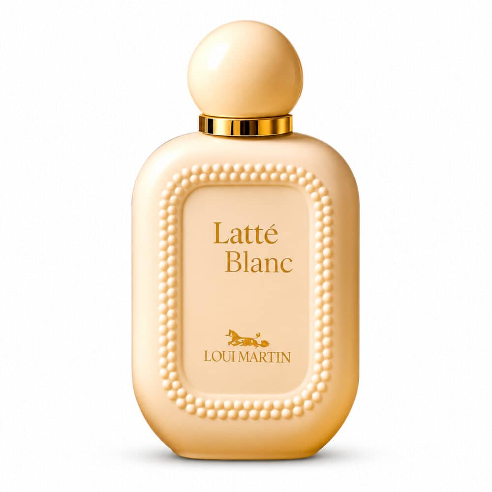Flacon Latté Blanc Loui Martin 100 ml sur fond blanc