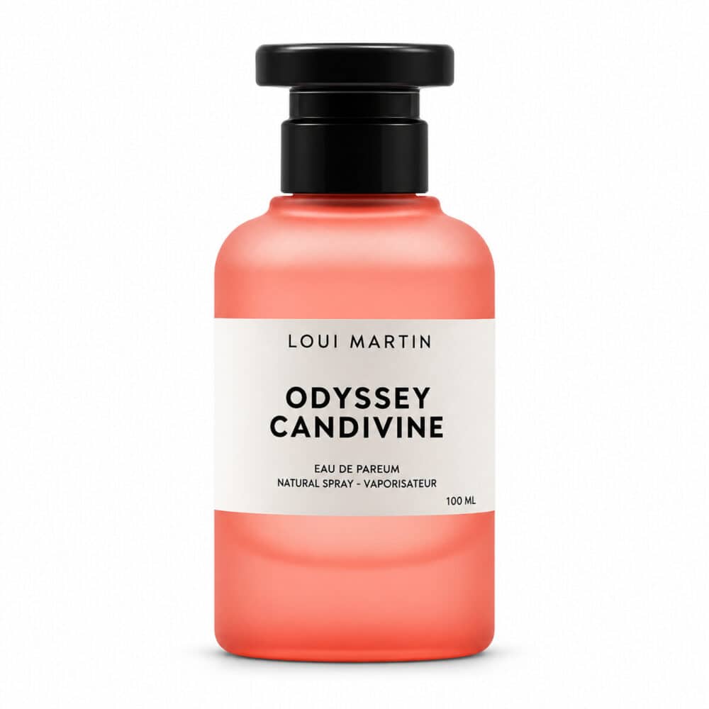 Flacon Odyssey Candivine Loui Martin 100 ml sur fond blanc